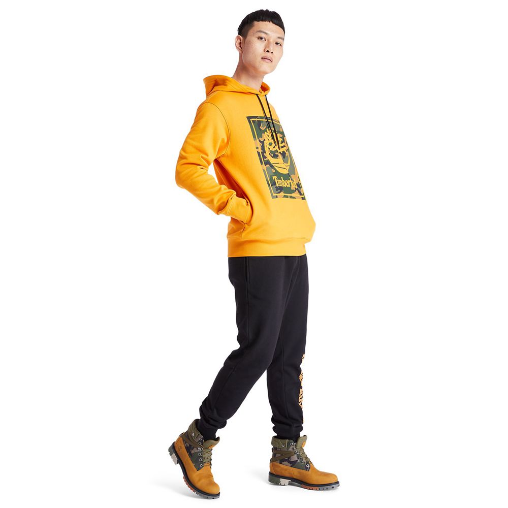 Timberland Mens Sweatshirts Camo Tree-Logo Hoodie - Orange - India NQ0532894